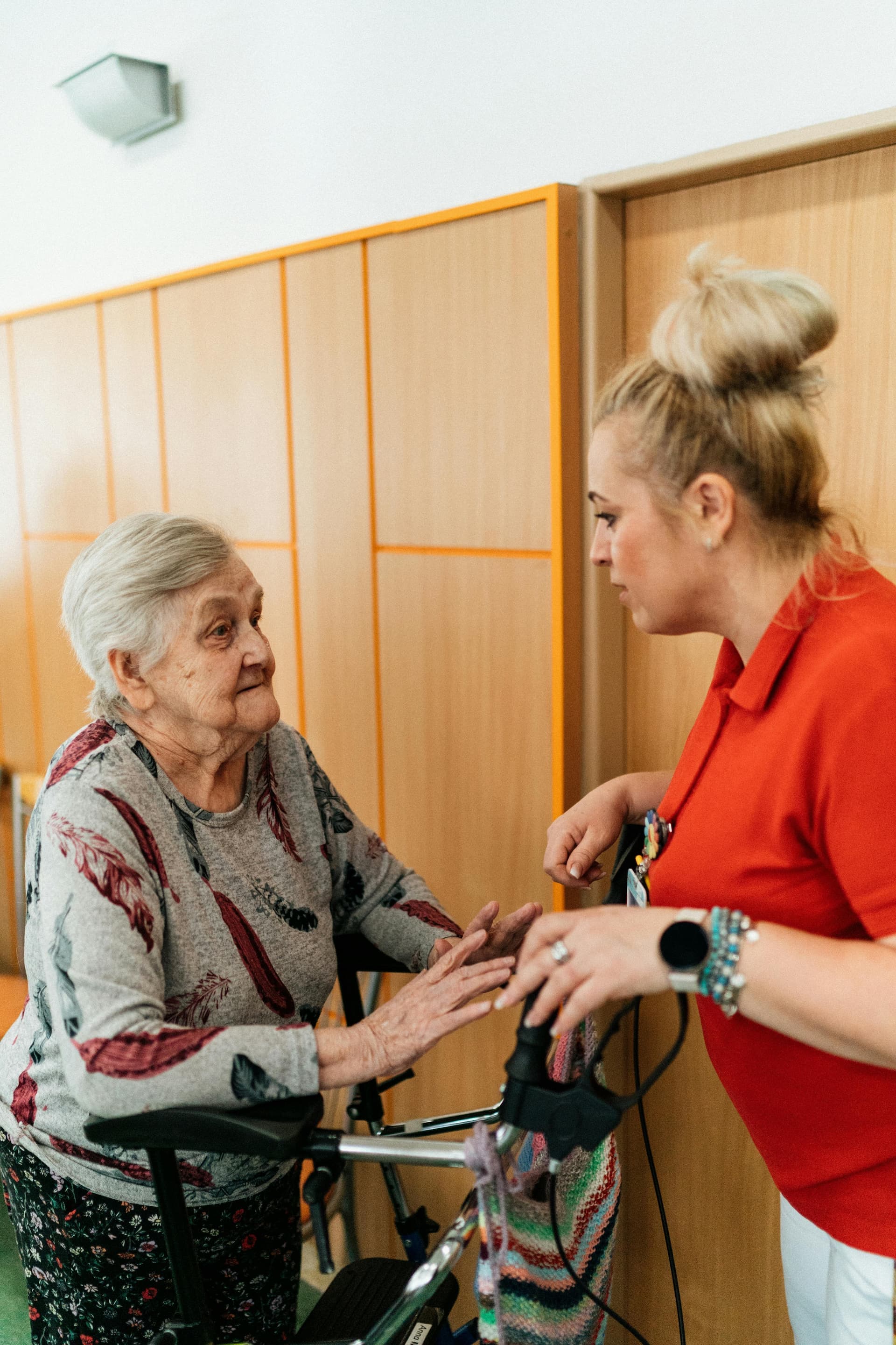CQC-registered home care carer with elderly patient
